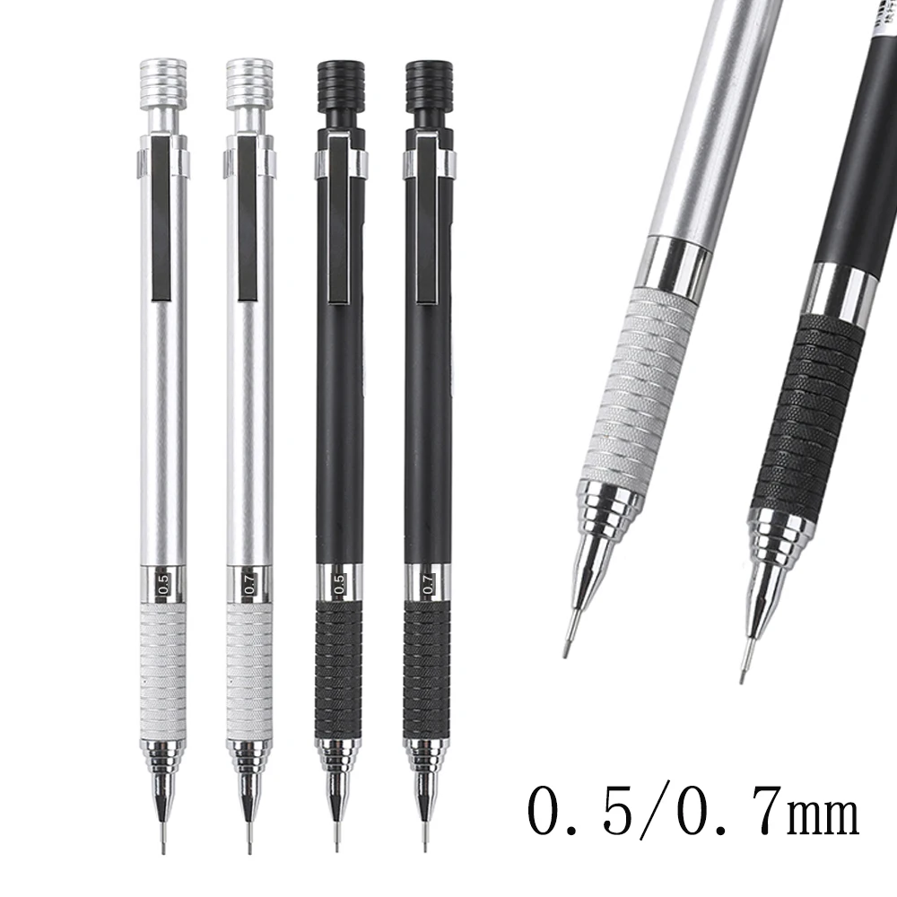 2 Teile/satz 0,5/0,7mm Halbmetall Mechanische Bleistift Glatte Schreiben Zeichnung Automatische Bleistift Büro Schule Schreibwaren Image