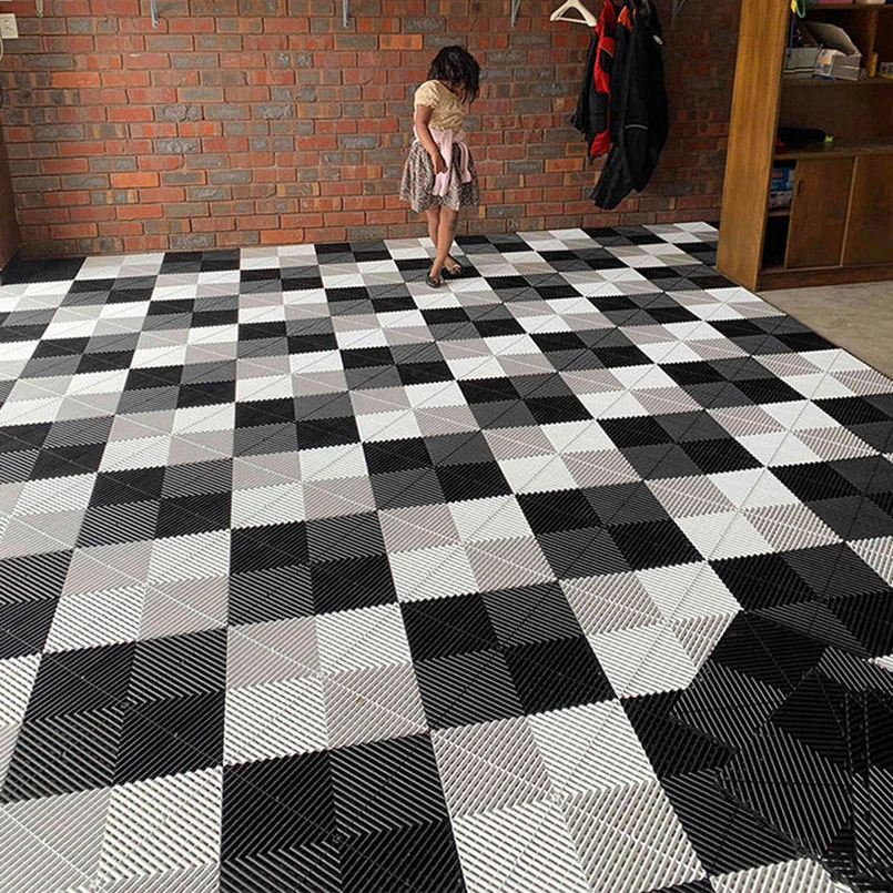 Hochfeste Garagenbodenfliesen für Auto, Auto, Detaillierung, Werkstattmatte, PP, ineinandergreifende Bodenbelag