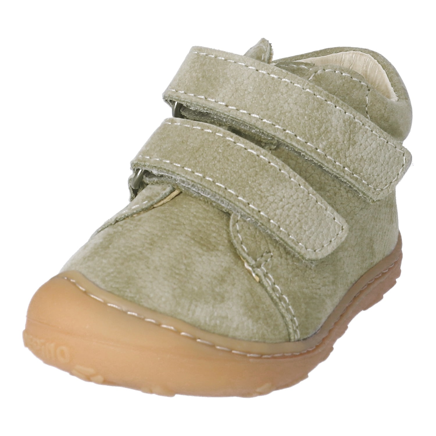 Lauflernschuh PEPINO BY RICOSTA "CHRISY W WMS: Weit", Baby, Gr. 21, eukalyptus, Leder, Schuhe Lauflernschuh, Klettschuh, herausnehmb. Innensohle, Größenschablone zum Download