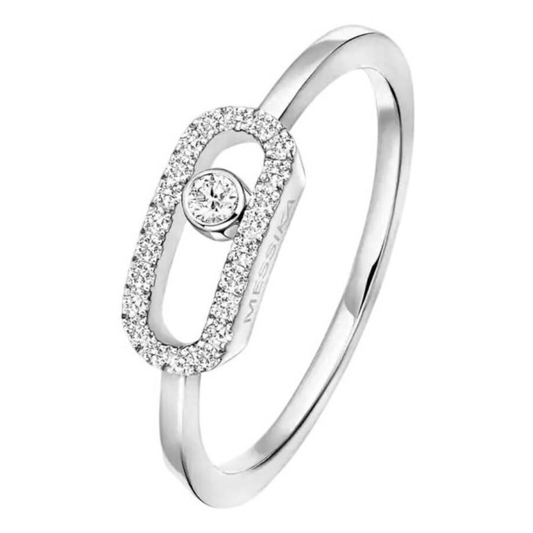 Move Uno 18K Diamond Ring - Metallic - Messika Rings