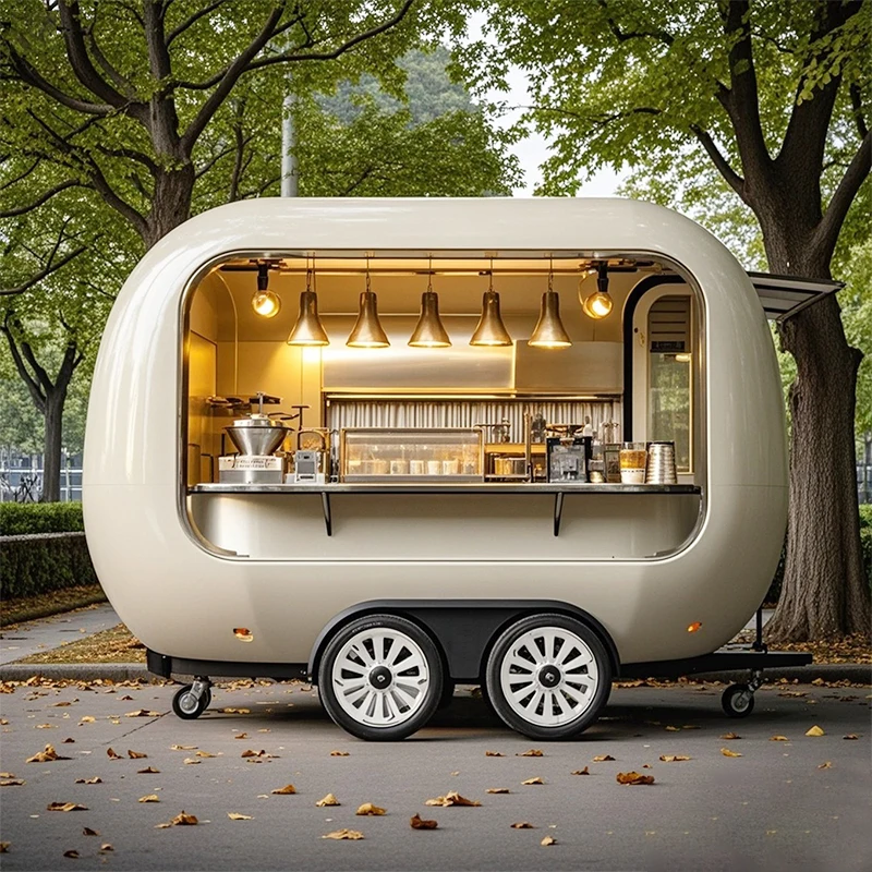 Piccolo camion mobile per alimenti con rimorchio per furgone per fast food concessione per pizza da cucina completamente attrezzata in vendita per snack, caramelle, patatine