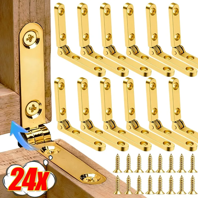 Cerniera in Lega di Zinco per Scatole in Legno con Viti, Cerniera Pieghevole per Portagioie, Cerniere per Mobili e Cassetti, Utensili Hardware con Viti