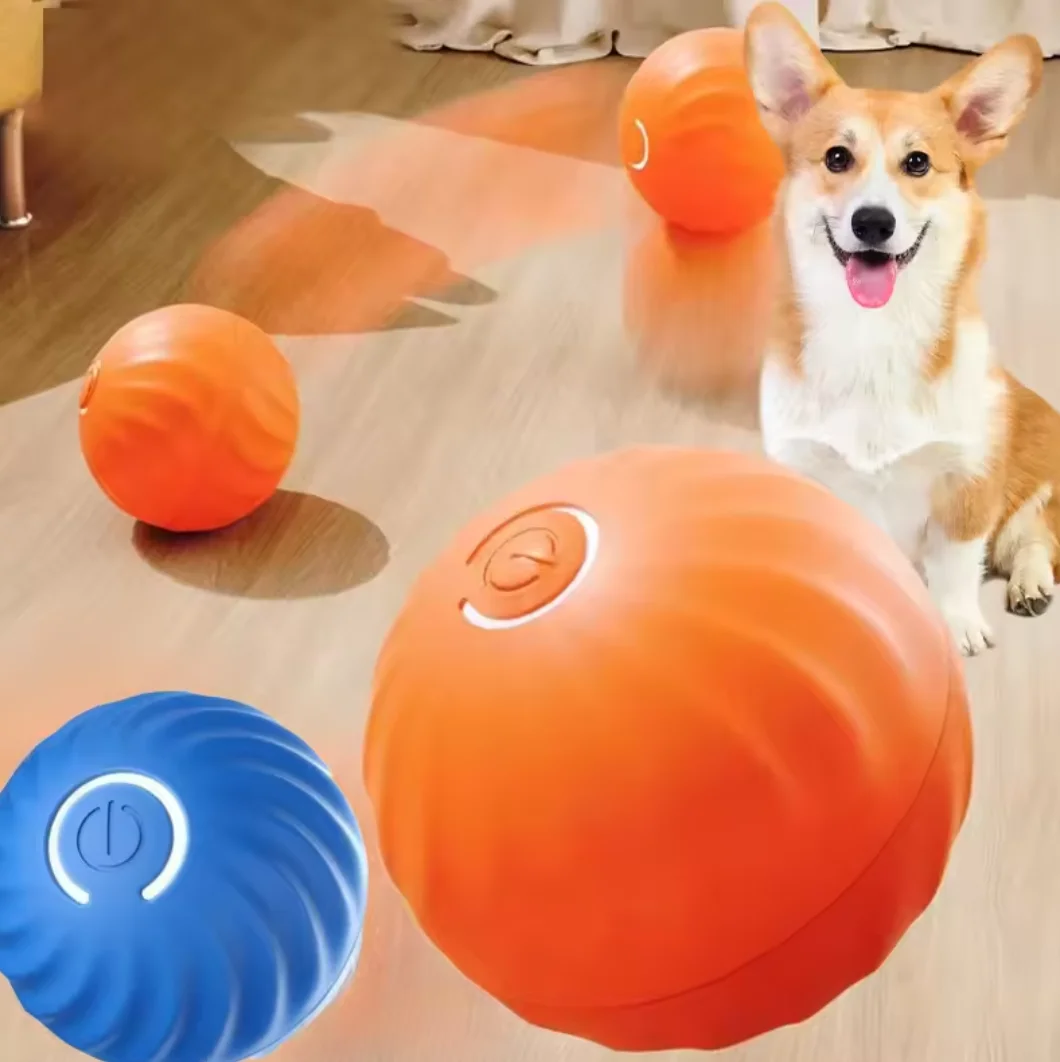 Giocattoli Interattivi per Cani Ricaricabili, Giocattoli Elettrici per Animali Domestici, Palla Automatica Rotolante con Coda Finta per Cani e Gatti