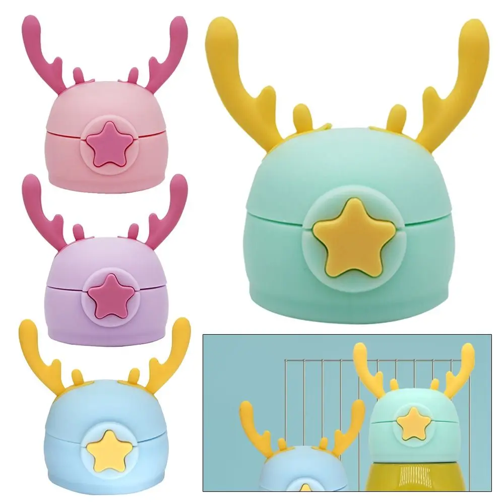 Wiederverwendbarer Becherdeckel für Kinder, universeller Becherdeckel, Wasserflasche, Silikon-Becherdeckel, Ersatz mit Strohhalm Image