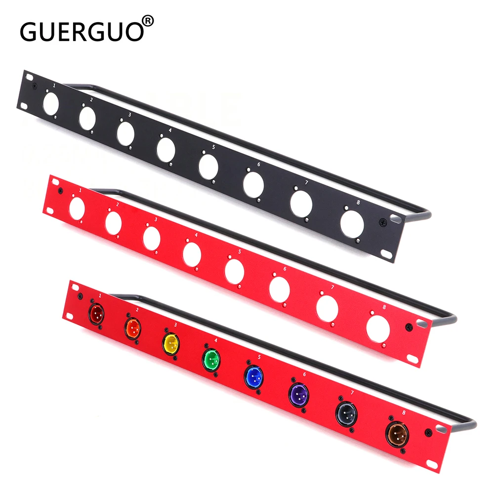 1pc Rack Patch Panel 8 Weg 3Pin XLR Männlich/Weiblich XLR Mount Buchse 1U Flight Case Halterung für Professionelle Lautsprecher Audio Kabel Image