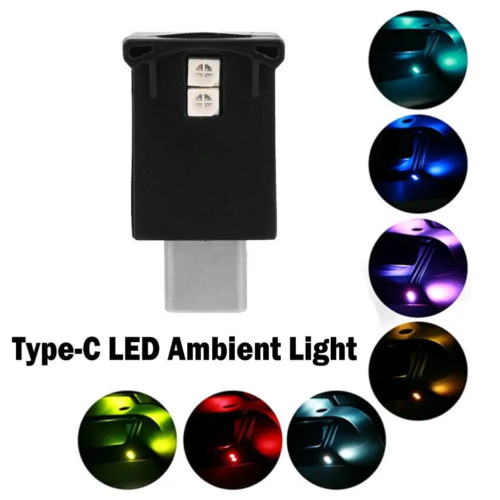 Typ-C einstellbare Innen atmosphäre Lampe Auto Innen lampe LED Umgebungs licht 8 Farben RGB dynamische Gradienten helligkeit