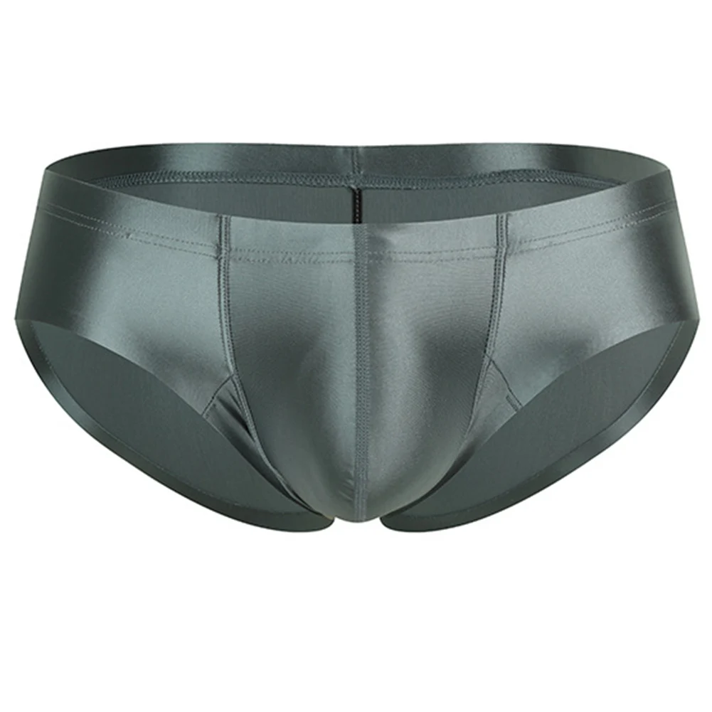 Männer glänzende Low Rise Briefs Bademode Badeanzug Öl glänzend glatt T-Back Bulge Pouch Tangas Bikini Höschen Unterwäsche Unterhose Image