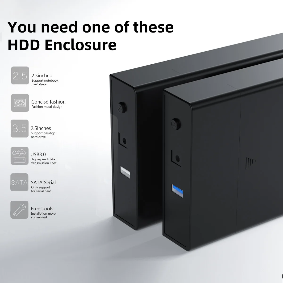 GX-S353U3 3,5-Zoll-SATA-Festplattengehäuse mit USB 3.0-Hochgeschwindigkeitsübertragung, werkzeugloses externes Festplattengehäuse Image