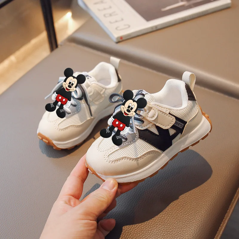 Disney Frühling Herbst Neue Baby Kleinkind Schuhe Atmungsaktive Weiche Sohle Turnschuhe Leichte Casual Schuhe für Mickey Mouse Jungen und Mädchen