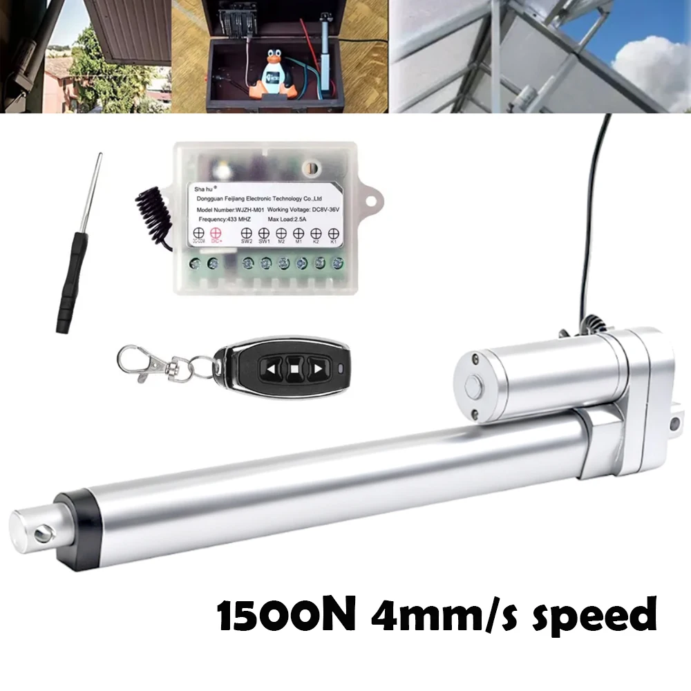 1500N 150 kg Linearantrieb mit Fernbedienung 4 mm/s Geschwindigkeit Linearantrieb für Fenstertüröffner 100 mm 150 mm 200 mm Hub Image