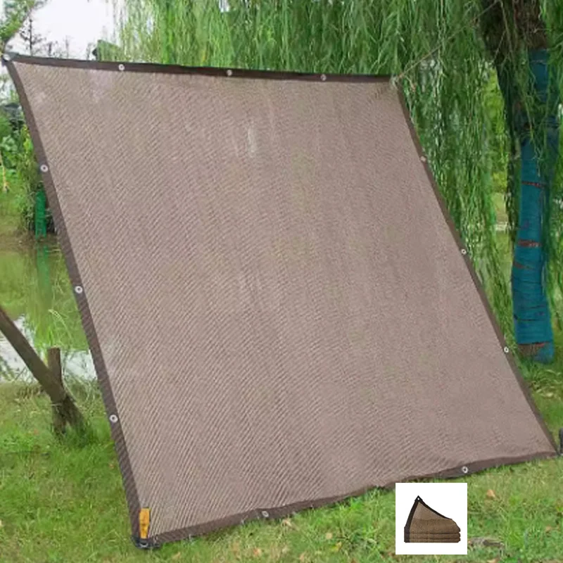 Braunes Sonnenschutznetz für UV-Schutz in Gewächshäusern, landwirtschaftliche Gärten, Pavillons, Türme, Sonnenschutz, Camping, Sonnenschutzrate 70–75 % Image
