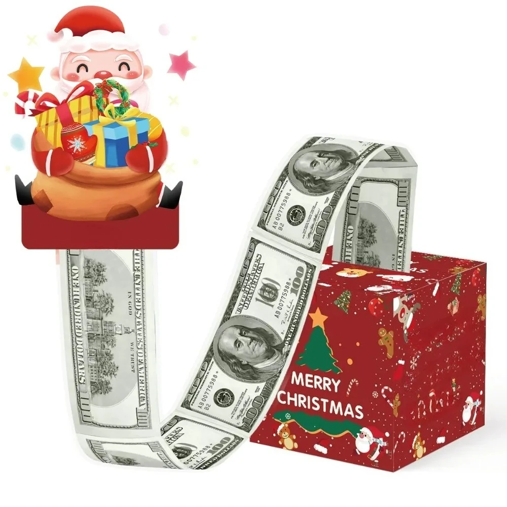 Weihnachten Überraschung Kuchen Box Bargeld Zeichnen Geld Papier Box, geeignet für Weihnachten Party Kuchen Geschenk Box Geschenk Santa Claus Dekorationen Image