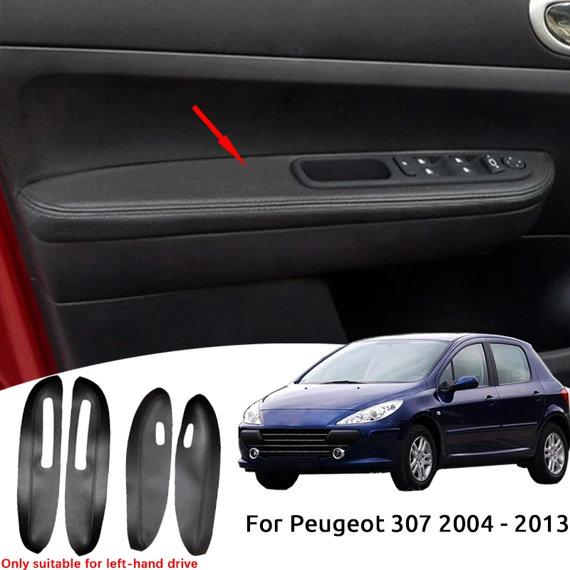 Perfekt für Peugeot 307 2004 2005 2006 2007 2008 2009 2010 - 2013 PU-Leder Auto-Innenraum Türarmlehnen-Abdeckung Aufkleber Zierleiste Image