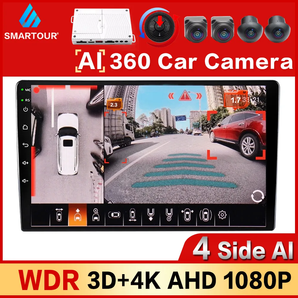 Smartour 4K Ultra AHD 1080P 360-Grad-WDR 3D-Surround-Luftansicht AI Intelligente Erinnerung der Objekterkennung 360-Autokamera Image