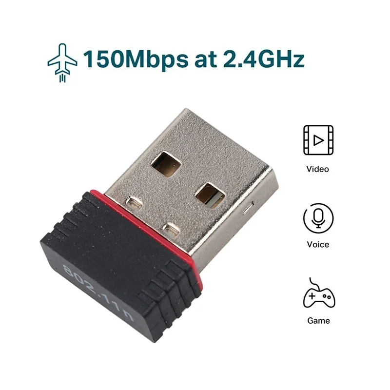 Mini USB Wi-Fi Adapter 2,4G Drahtlose Netzwerkkarte USB 2,0 WiFi Ethernet Empfänger Dongle 802,11 b/g/n Für PC Computer Zubehör Image