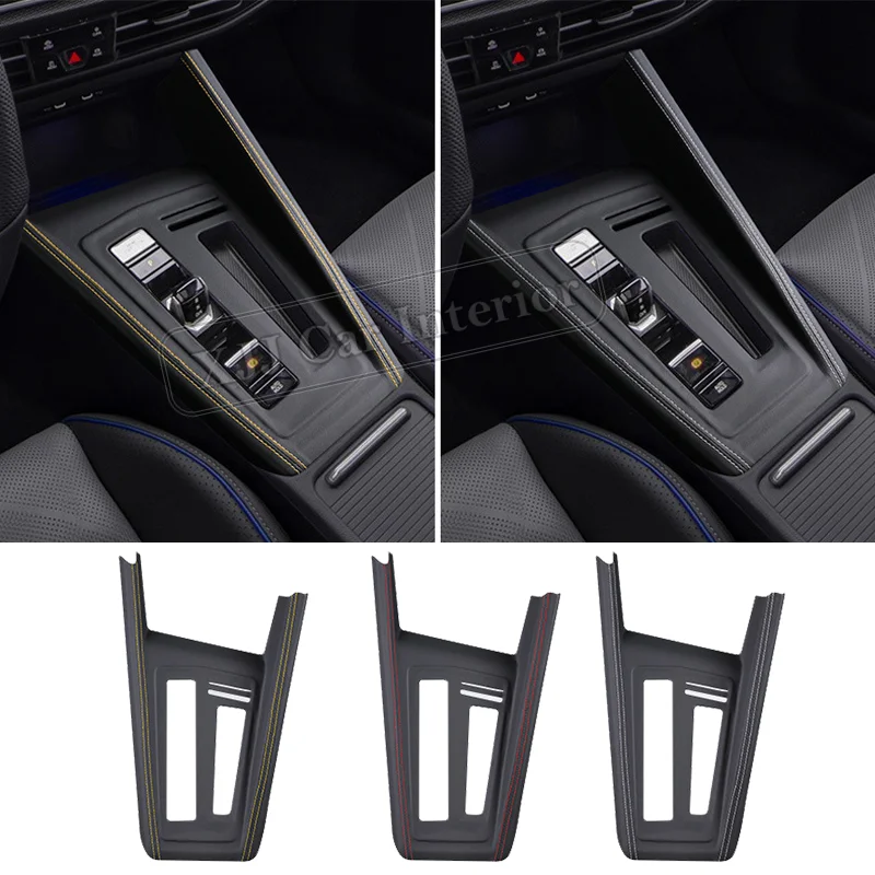 Für Volkswagen Golf 8GTI Innen Leder Trim Center Konsole Getriebe Shift Panel Rahmen Aufkleber Auto Modifikation Zubehör Image