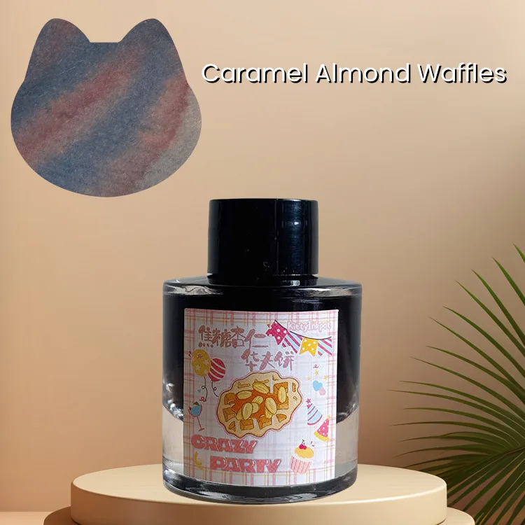 KittyInkpot-Tinte, Karamell-Mandelwaffeln, Gradient Chromatography Sheen Schreibstift-Tinte, 35 ml Image