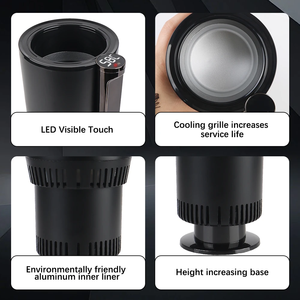Temperatur Display Kühlung Wasserkocher Auto Kühlung Heizung Tasse Halter Wasser Wärmer Flasche Smart Tasse DC 12V Wärme Erhaltung Image