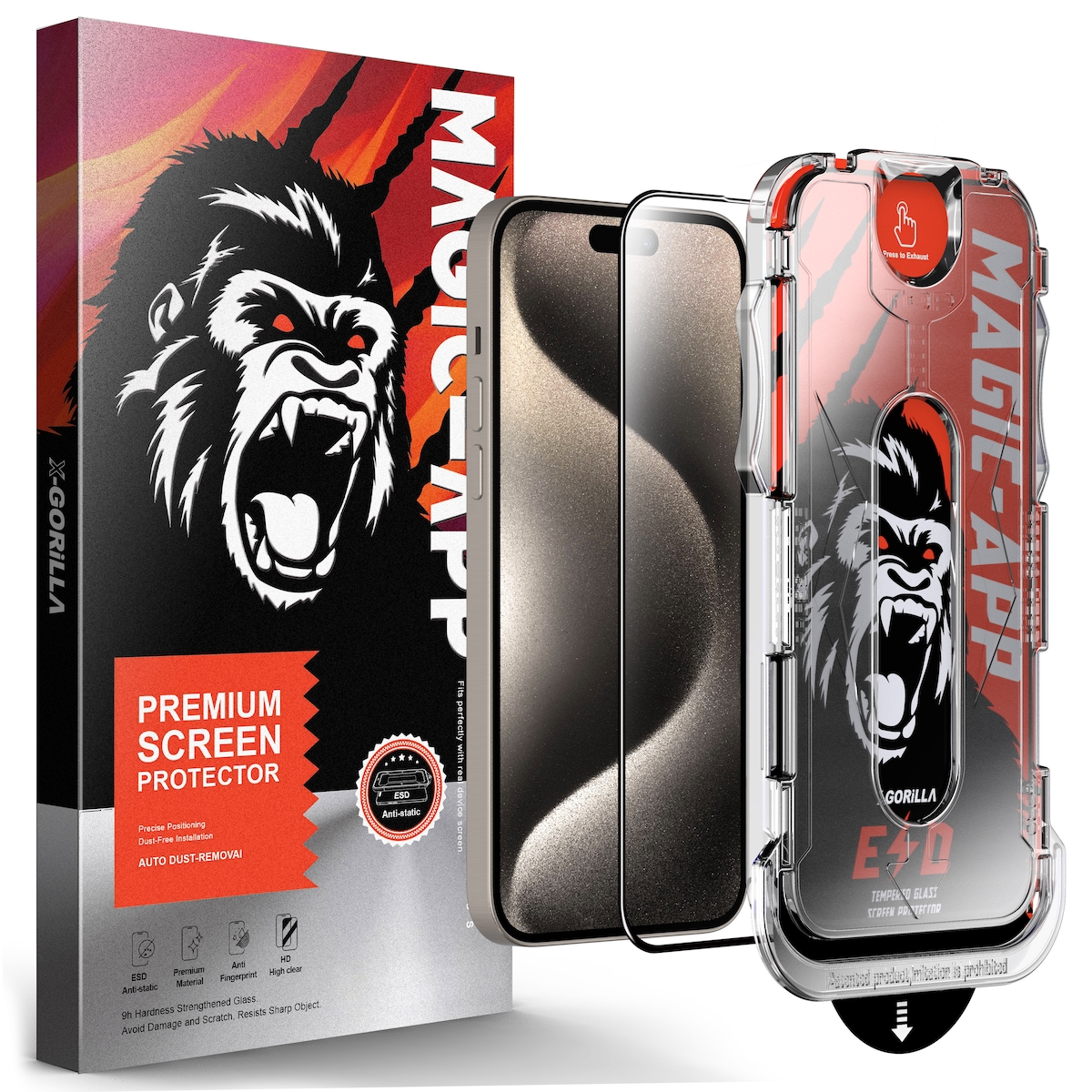 5x 9H Panzerglas für iPhone 15 Antispy Privacy Magic App echtes Tempered X Gorillaglas Displayschutz Schutzglas Schutzfolie Screen Protector Image