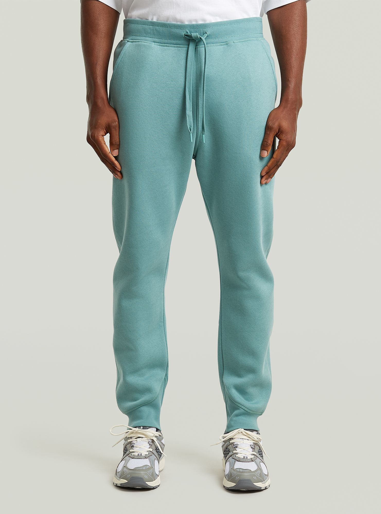 Trainingshose G-STAR "Premium Core Type C Sweatpants", Herren, Gr. M, mineral blau, Obermaterial: 55% Baumwolle, 45% Polyester, Hosen Trainingshose