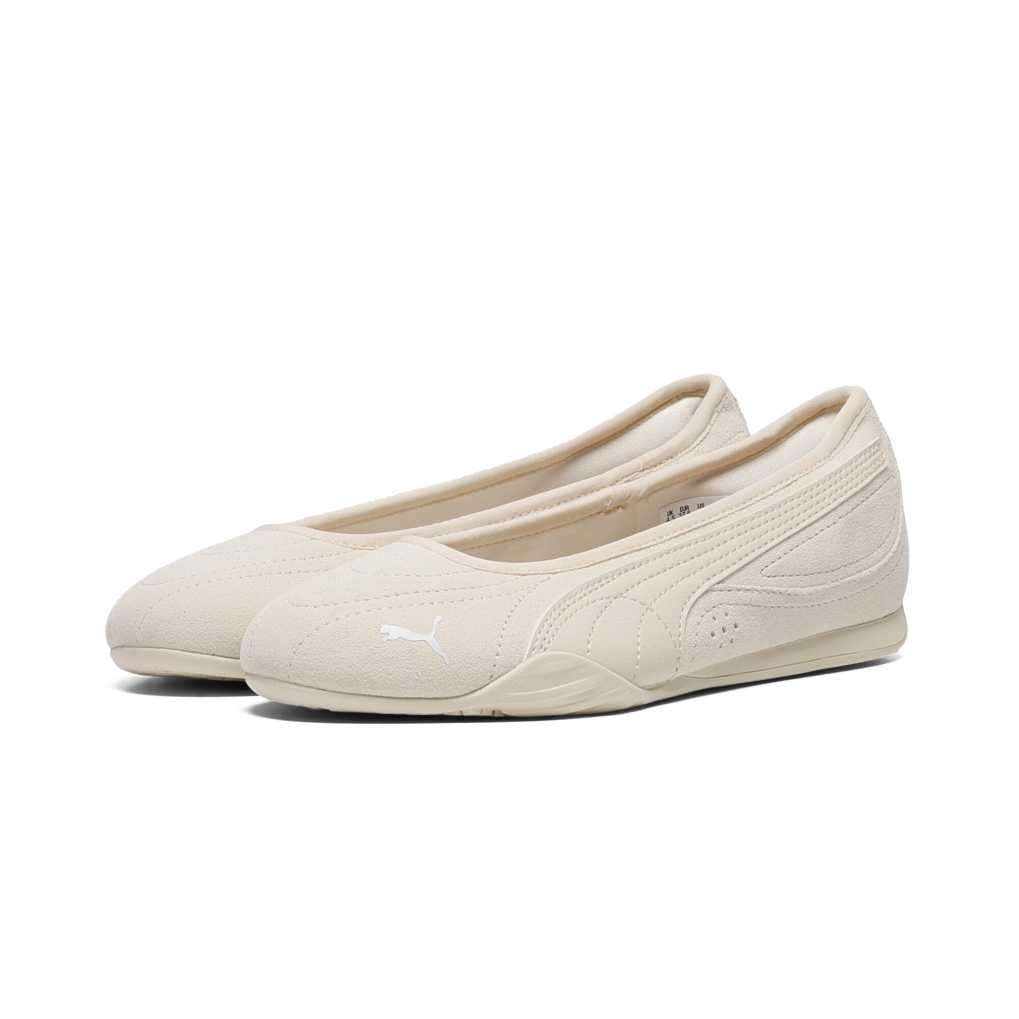 Ballerina PUMA "Catch Soleil Ballerinas Damen", Damen, Gr. 36, alpine snow weiß, Obermaterial: Synthetik, Textil, Kuhleder, Leder; Futter: Textil; Innensohle: Textil; Laufsohle: Gummi, Schuhe Ballerina