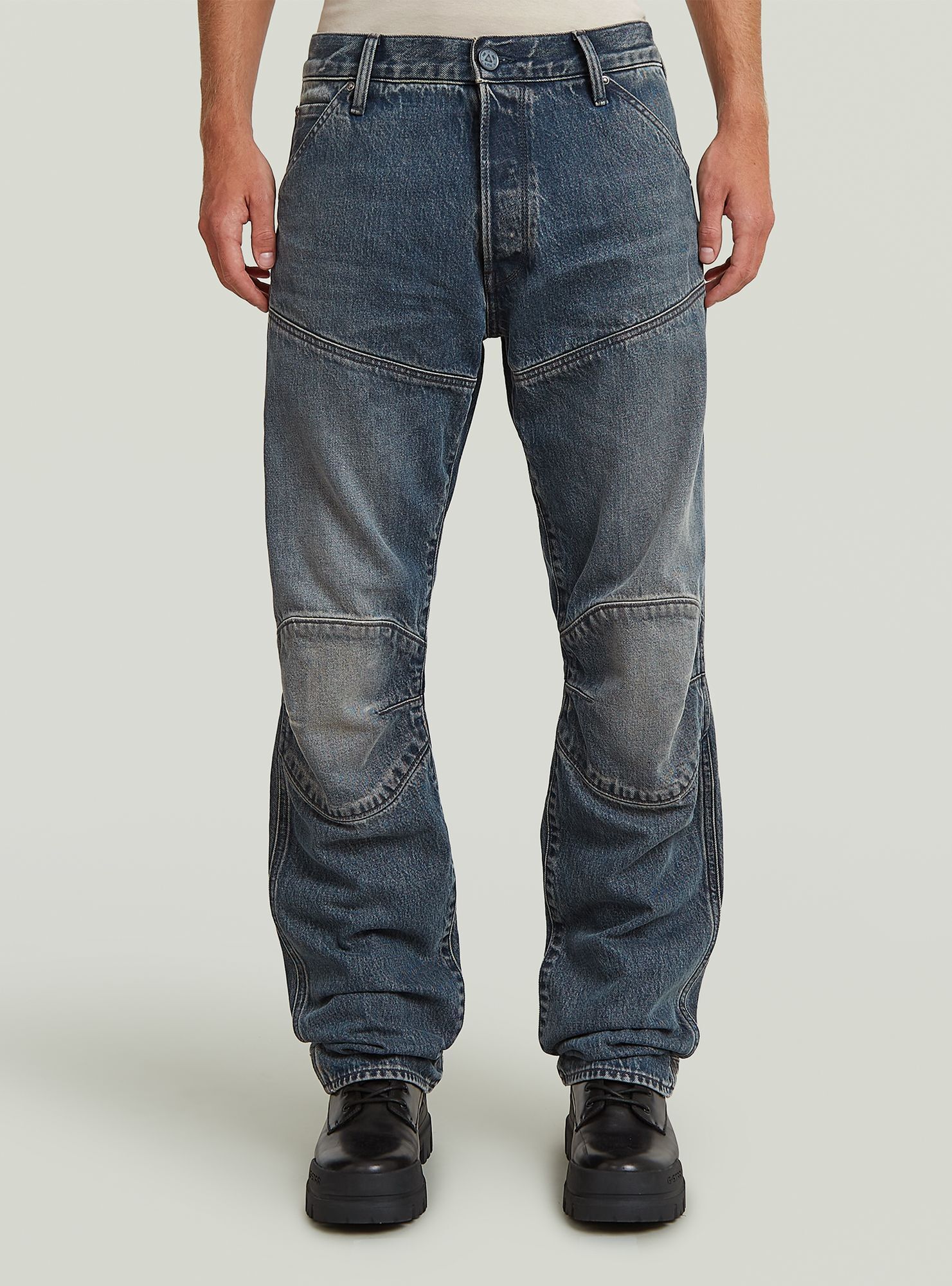 Regular-fit-Jeans G-STAR "G-STAR Elwood Regular Jeans", Herren, Gr. 35, Länge 36, antic sand blast, Obermaterial: 100% Baumwolle, Jeans
