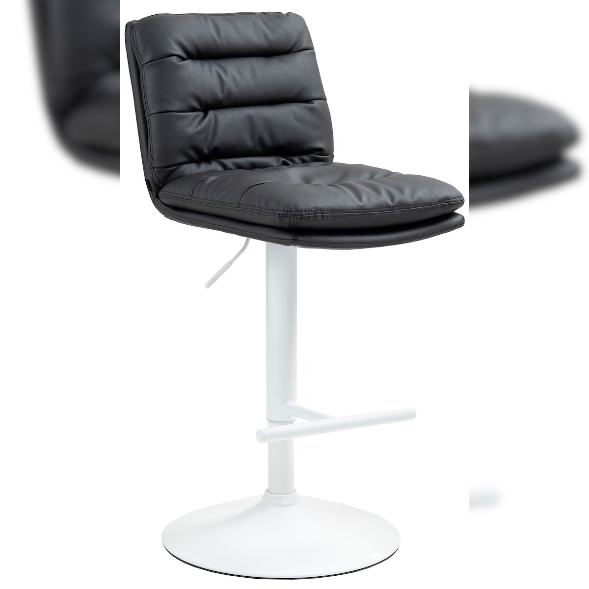 Proregal CHEFGASTRO Barhocker SEGOVIA Kunstleder Weiß HxBxT 94x42x56cm Kunstleder Schwarz Barstuhl Image