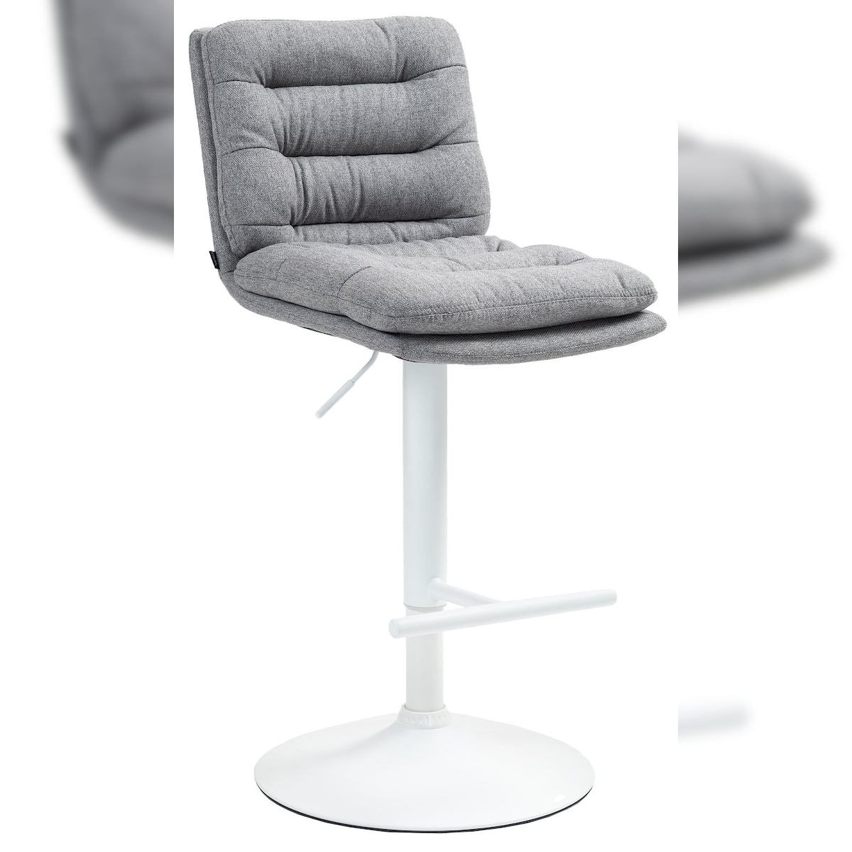 Proregal CHEFGASTRO Barhocker SEGOVIA Stoff Weiß HxBxT 94x42x56cm Stoff Grau Barstuhl Image