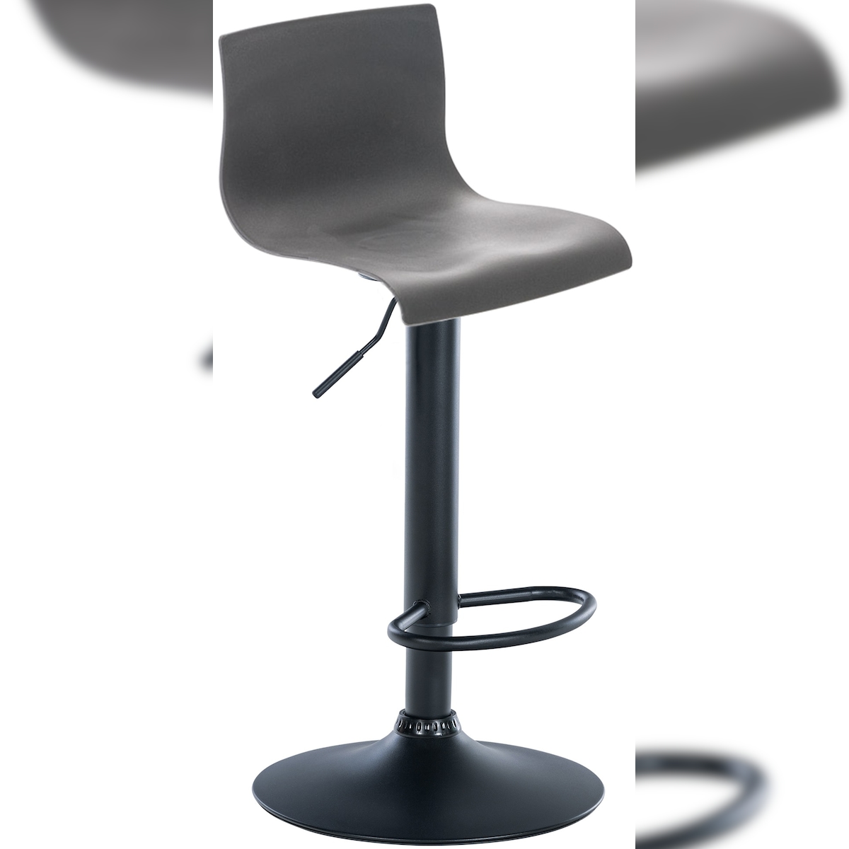 Proregal CHEFGASTRO Barhocker MAUI Schwarz HxBxT 84x39x36cm Kunststoff Grau Barstuhl Image