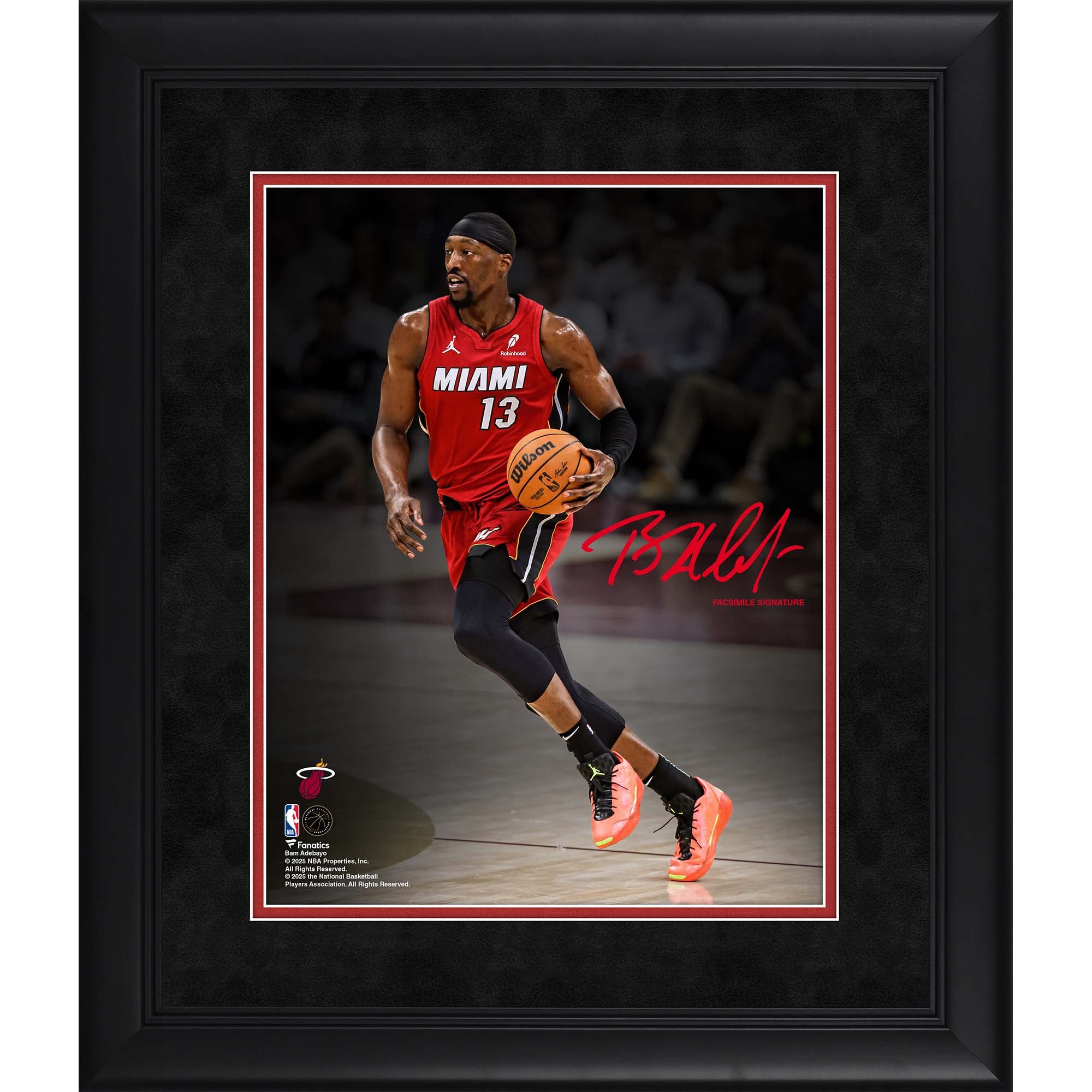 Faksimile-Unterschrift von Bam Adebayo (Miami Heat), gerahmtes 11" x 14" Spotlight-Foto