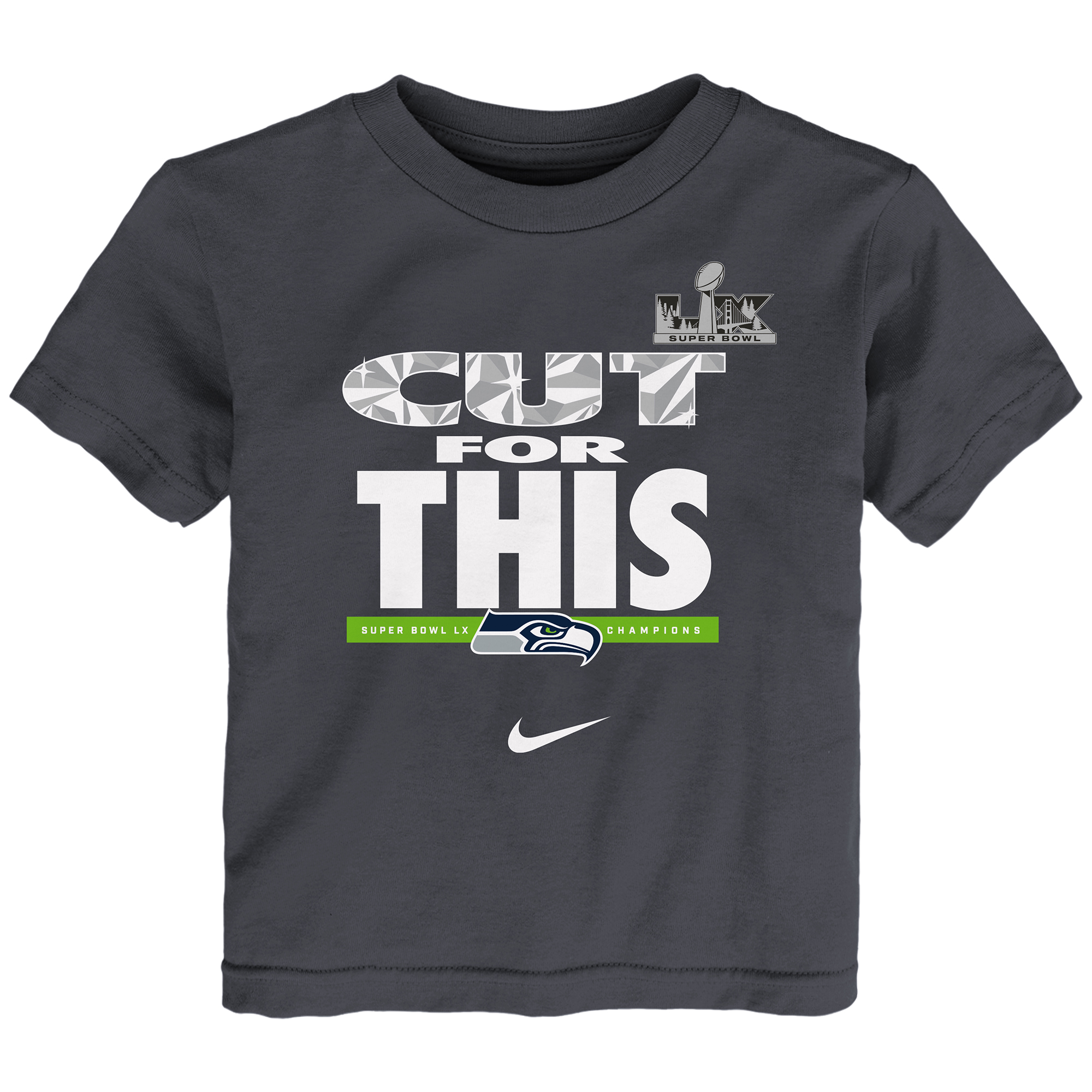 "Nike Seattle Seahawks Super Bowl LX Champions Parade T-Shirt für Kleinkinder in Anthrazit" Image