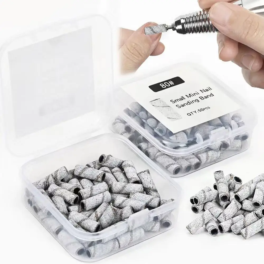 50 stücke Mini-Nagel hauts chleif feilen mit Upgrade 3,1mm Dorn bits, für natürliche Nagel vorbereitung glatte Politur Nagel haut, Maniküre Salon Image
