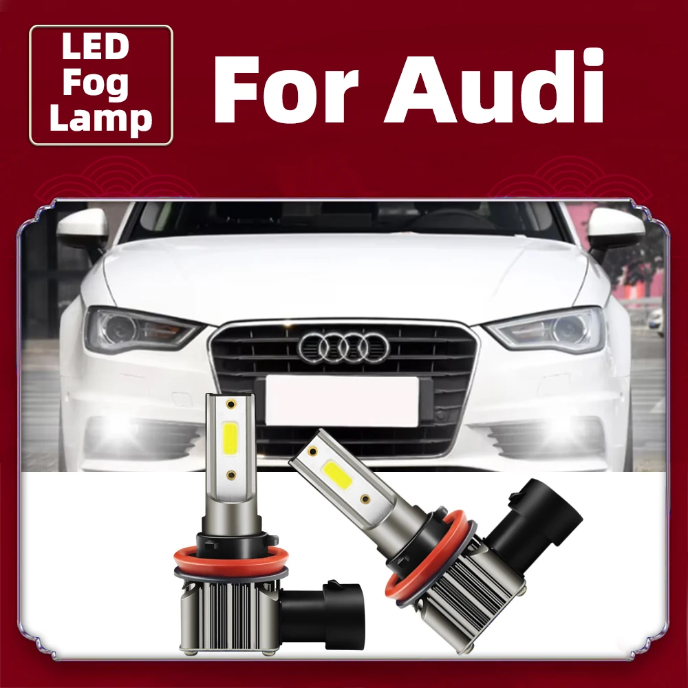 2Pcs 6000K Weiße LED Nebel Glühbirnen H8 H11 Auto DRL Lampen Für Audi A3 8P 8V A4 B6 B8 B5 A6 C6 C5 80 B7 A5 100 A7 A8 Q5 Q7 TT S6 Image