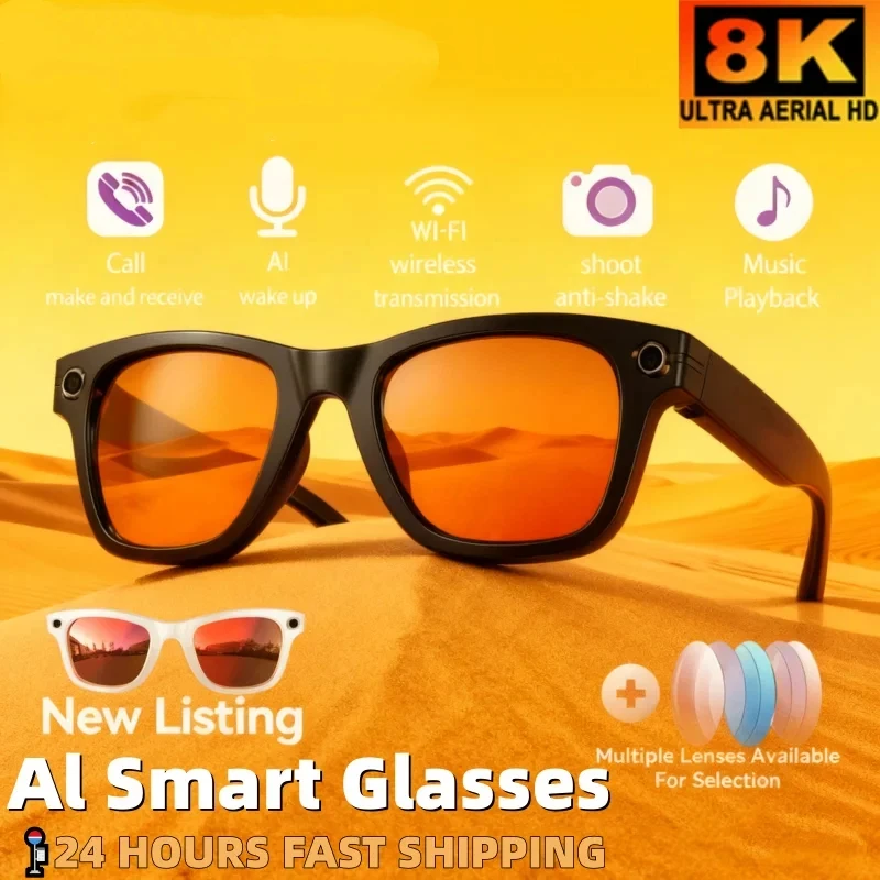 8K HD Smart Brille AI GPT Kamera Bluetooth Anruf 260 mAh Batterie Sprachassistent Übersetzen Büro Identifizieren Objekte Smart 2026 Neu Image