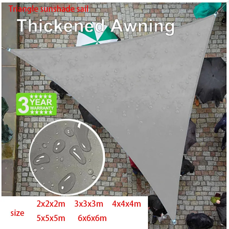 Wasserdichte Markise, dreieckiger Schattenschutz, Außenüberdachung, Garten, Terrasse, Pool, Schatten, Segel, Markise, Schattentuch Image