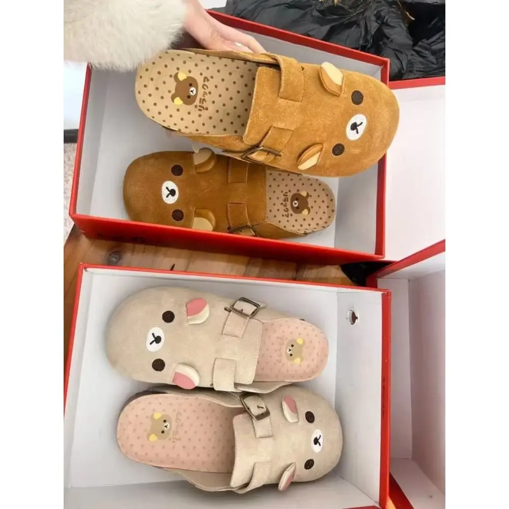 Neue Rilakkuma Damen-Schuhe mit dicker Sohle, Cartoon-Höhenerhöhung, Anime-Peripherie, niedliche Retro-Rilakkuma-Hausschuhe