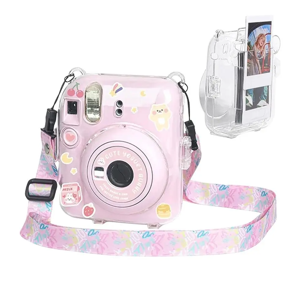 Kristall mit Niedlichem Aufkleber Sofortbildkamera-Tasche Schutzhülle Schutzhülle Kameraabdeckung für Fujifilm Instax Mini12 Image