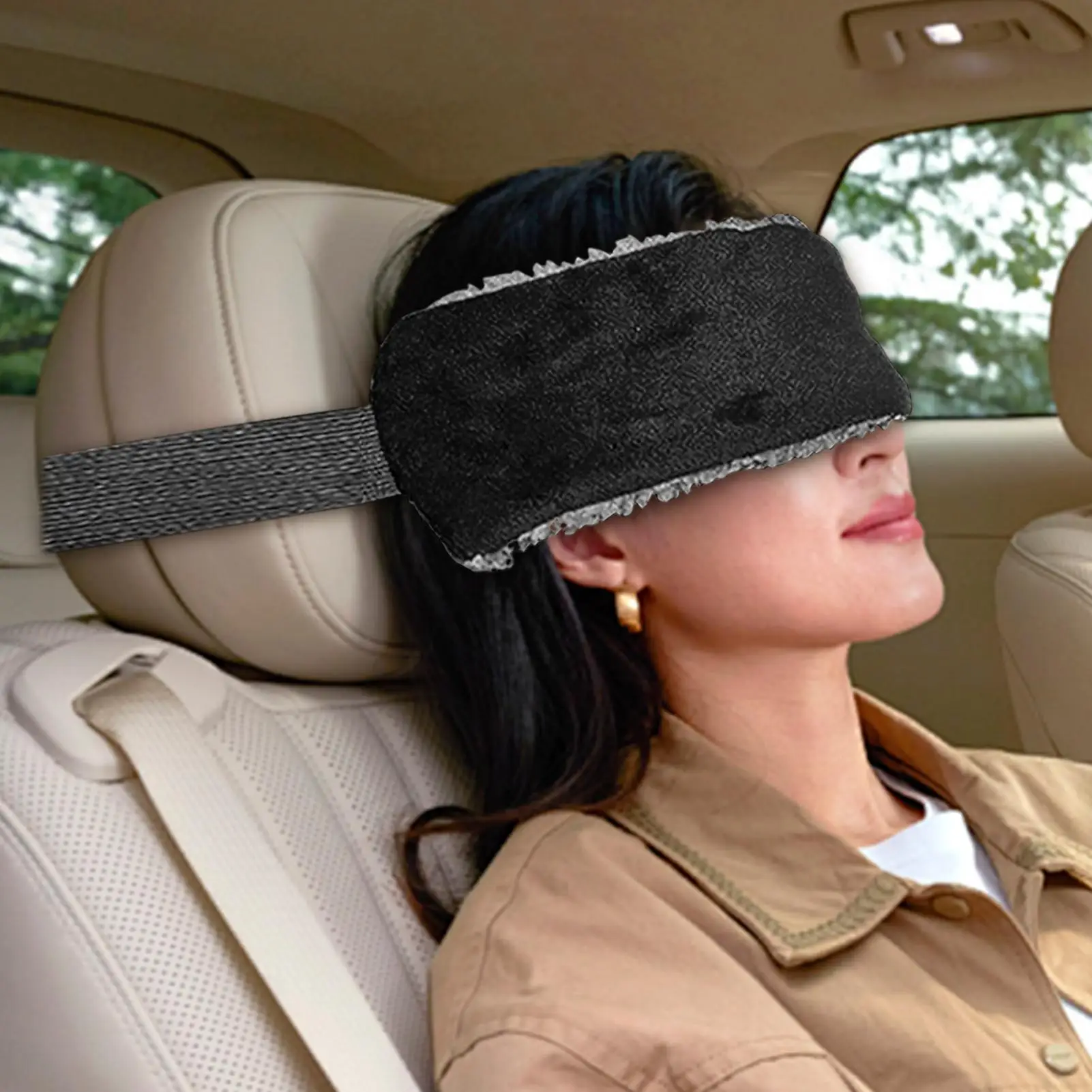 Reise-Kopfgurt Verstellbarer Kopfhalter für Flugzeuge Verstellbare Schnalle Nackenstütze Stabiler Kissenhalter für Reisende und Schläfer Image