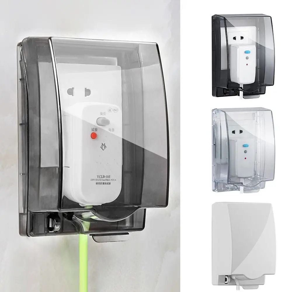 86-Typ selbstklebende Steckdose, wasserdichte Box, elektrische Steckerabdeckung, Badezimmer-Wandschalter, Schutzsteckdose, spritzwassergeschützte Box Image