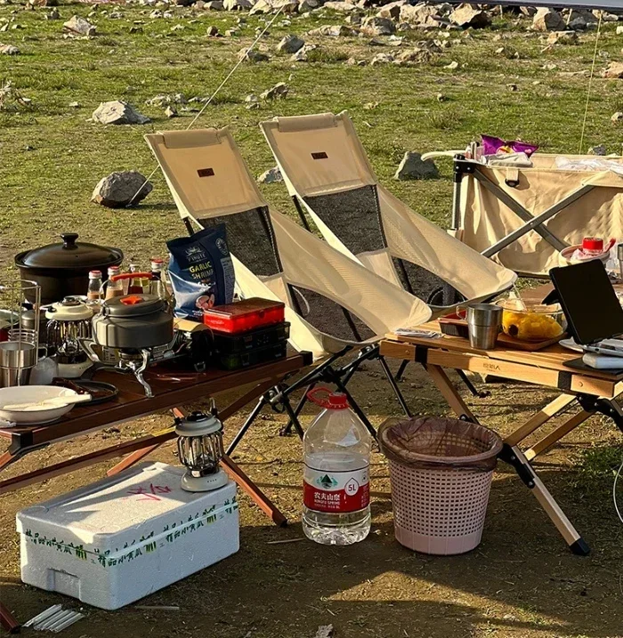 Camping Leichter Stuhl Drehstuhl Drehstuhl Tragbarer Klappstuhl Picknick Reise Angeln Kletterstuhl Image