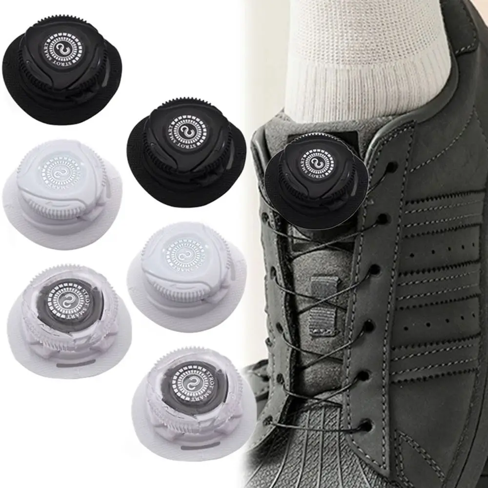 1 Paar Metalldraht drehbare automatische Schnalle Seil Sneaker Schnürsenkel für Kinder Erwachsene ohne Krawatte Schnürsenkel Quick Lock Schnürsenkel Sneakers Image