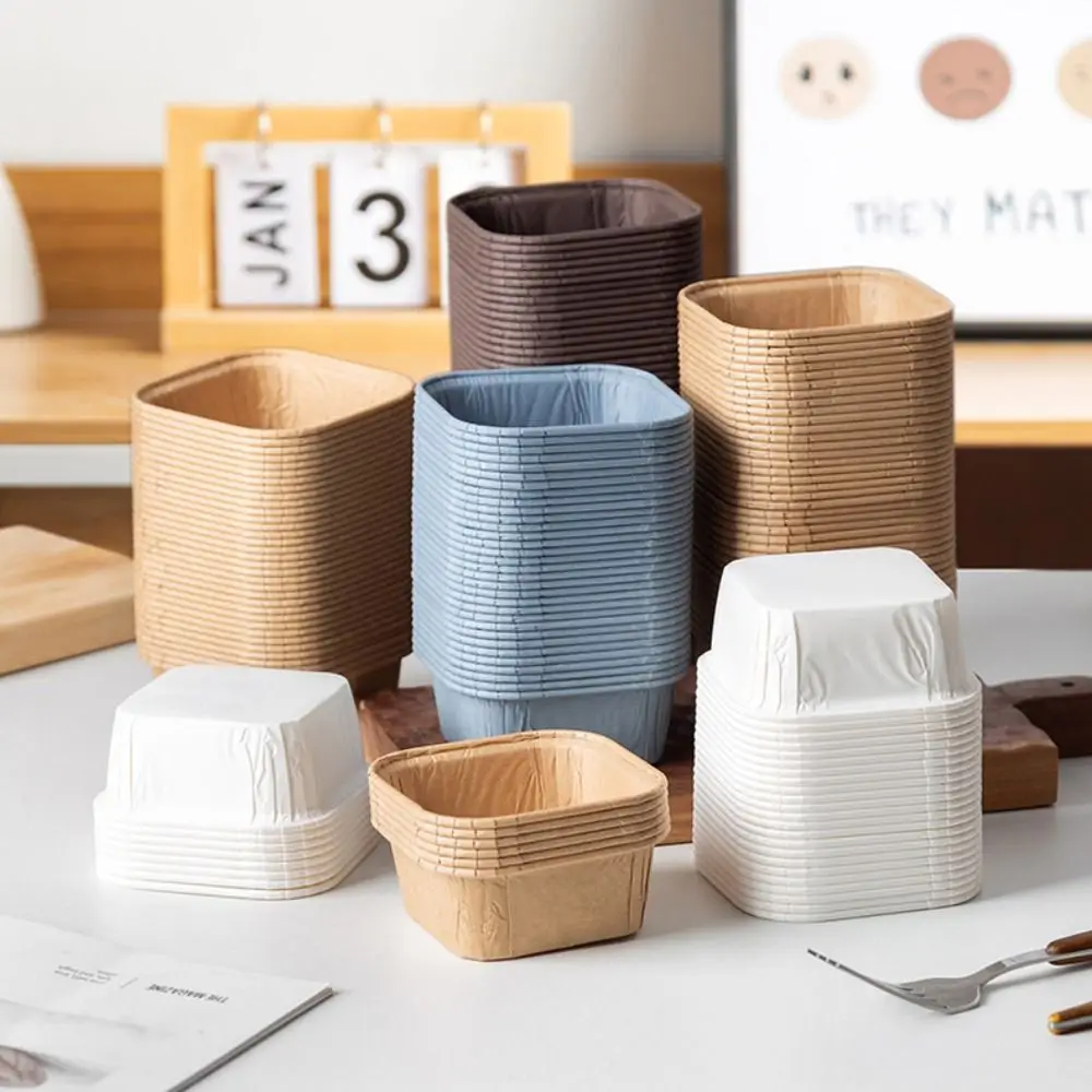 50 Stücke Kaffee Cupcake Liner Backförmchen Platz Muffin Cupcake Pappbecher Wrapper Hochzeitstorte Dekorieren Caissettes Muffins Papier Image