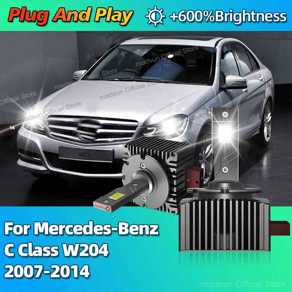 6000K LED Scheinwerfer HID D1S Ersatz Canbus Auto Licht Für Mercedes-Benz C Klasse W204 2007 2008 2009 2010 2011 2012 2013 2014 Image