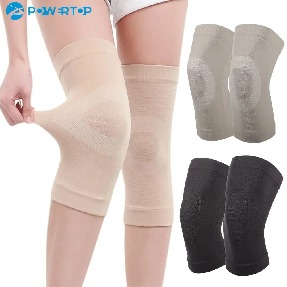1 Paar Kompressions-Kniebandage für Männer und Frauen, Baumwoll-Kniebandage, Beinstütze für das Laufen, Schmerzbehandlung, Arthritis, Schmerzlinderung Image
