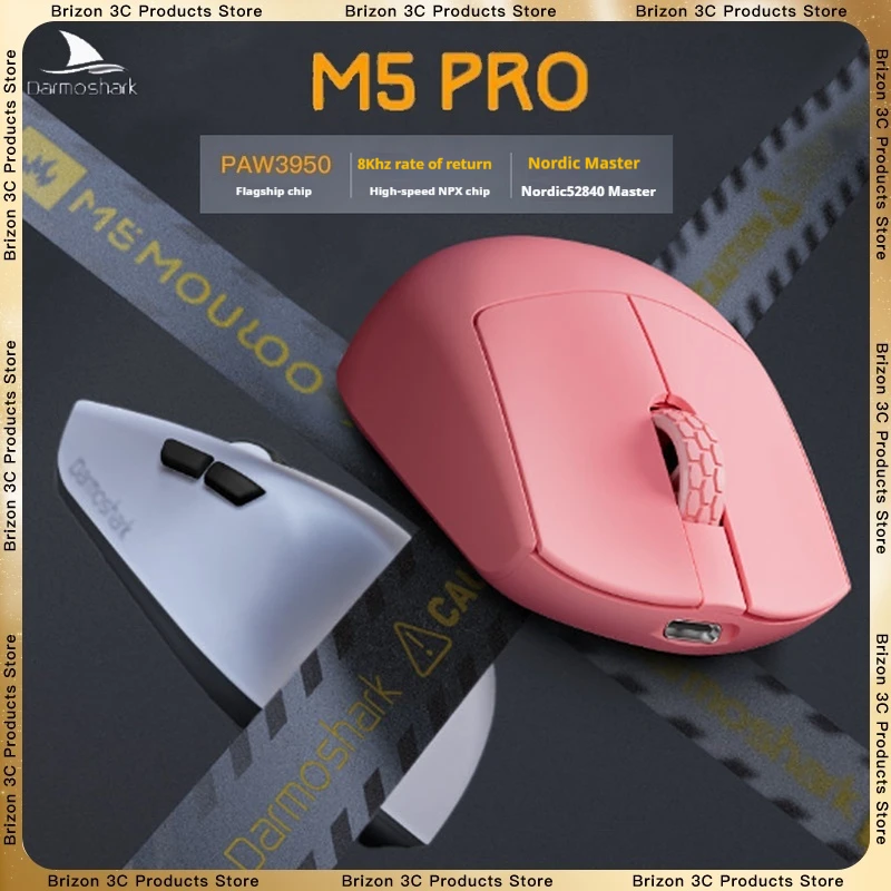 Darmoshark M5 PRO Maus Controller 8K Tri Mode Bluetooth Wireless Finger Held Maus PAW3950 Esports Spiele PC Laptop Maus Geschenk Image