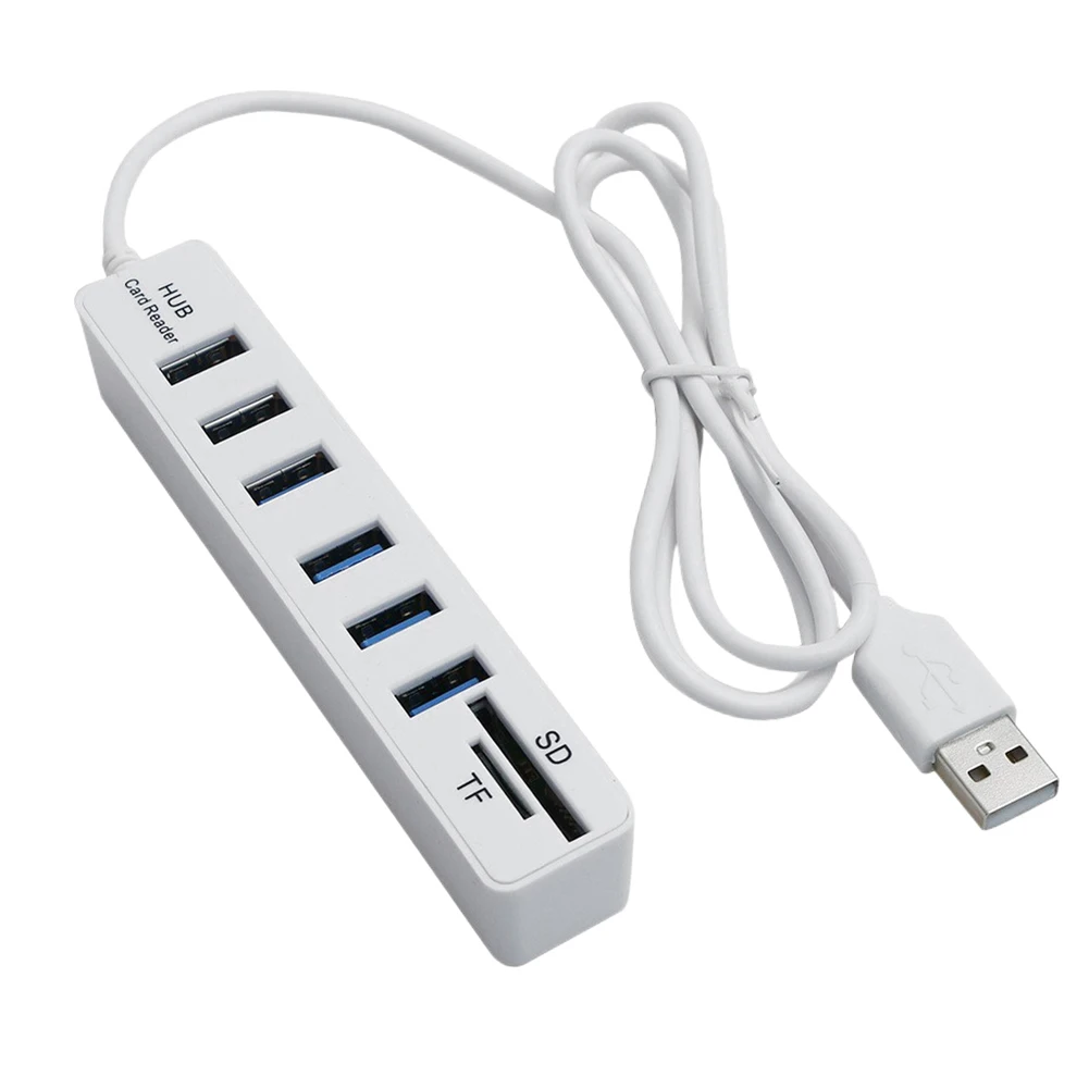 Hub Multi Splitter Port Hochgeschwindigkeitsübertragung USB 6-Port-Speicher TF Dockingstation Plug and Play für Laptop Computer PC Image