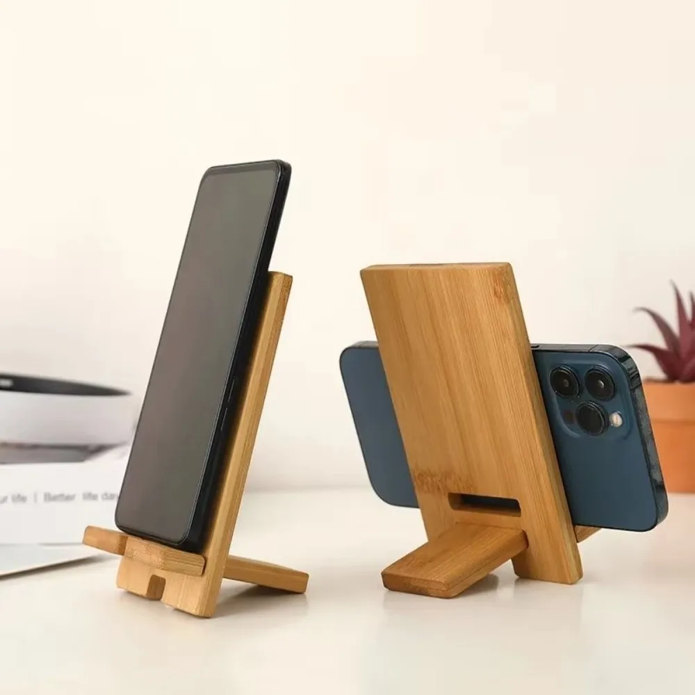 Halterung für Holz-Desktop-Telefonhalter, Halterung für Tablet-Halterung, Handy-Ständer, multifunktionale Lazy-Halterung für Zuhause/Büro Image
