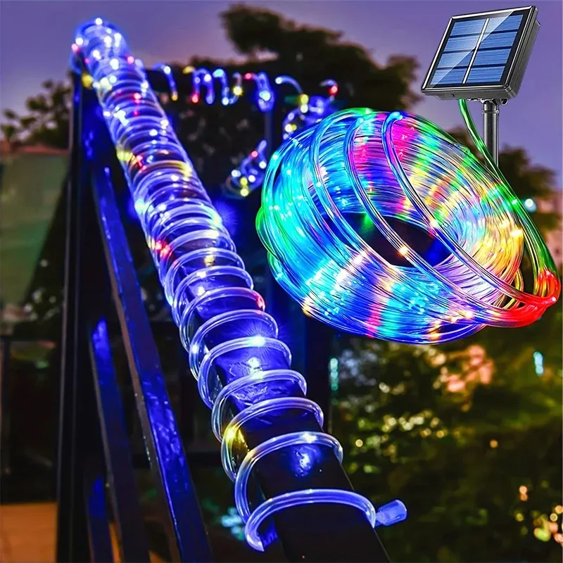 Solar-Lichterkette für den Außenbereich – 50/100/200 LED wetterfeste Kupfer-Lichterkette für Garten, Veranda und Party-Dekoration