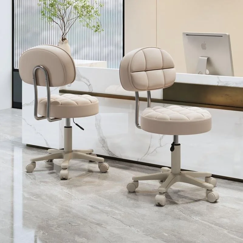 Anhebende und drehbare Stühle, leichte Luxus-Friseurhocker für Schönheitssalons, Nagelkunst- und Make-up-Stühle, Barhocker, Bürostühle Image