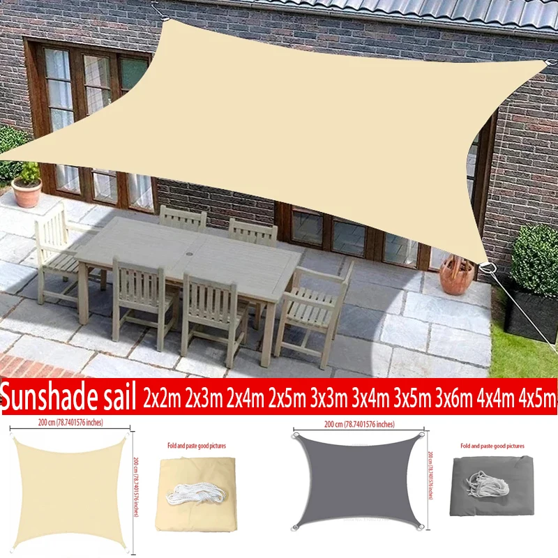 Wasserdichter Sonnensegel, Markise, Schattenstoff, 95 % UV-blockierend, UV- und wasserdicht, geeignet für Outdoor, Hof, Garten, Auto Image